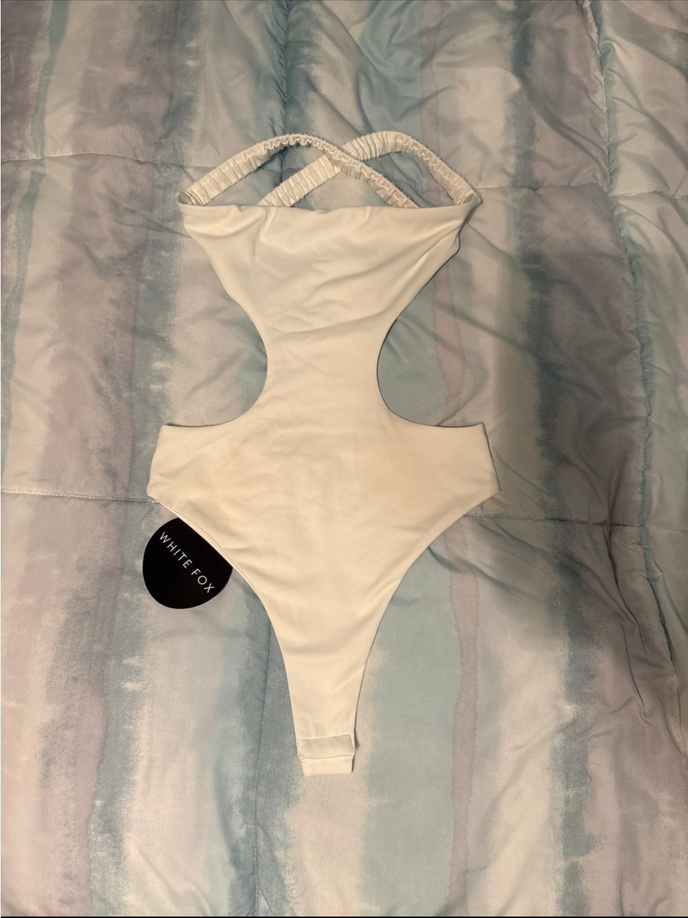 White Cutting Corners One-Piece Bodysuit